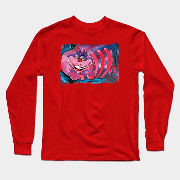 Cheshire Cat Long Sleeve T-Shirt by Lopan4000